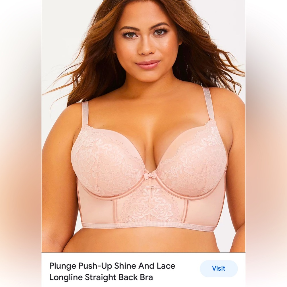 NWT: Torrid 38DD plunge push-up long line convertible bra
